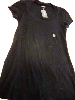 Express Sexy Basics Round Collar Tee in Black (Size M)