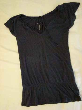 Express Butterfly-Sleeved Top in Grey (Size XS)