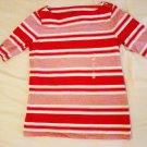 Liz Claiborne Striped Shoulder Top (Size XS)