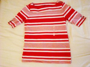 Liz Claiborne Striped Shoulder Top (Size XS)