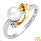 45% OFF - Unique Diamond & Freshwater Pearl Ring