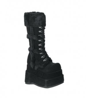 BEAR - 4&Acirc;&frac12;" Stacked PlatformBlk Veg Suede Calf Boot