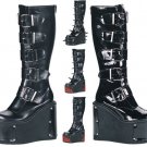 Transformer - Women's Knee High Boots with Interchangable Panels and 5 Buckles