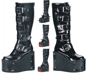 Transformer - Women's Knee High Boots with Interchangable Panels and 5 Buckles