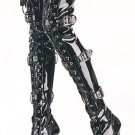 Seduce - Women's Thigh High Spike Heel Booots with Ribbon Lace Up and Buckles