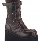 Clash - Women's Platform Boots with Criss Cross Straps