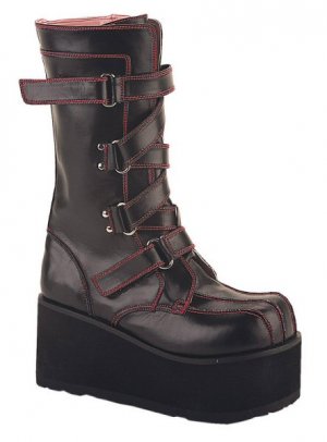 Clash - Women's Platform Boots with Criss Cross Straps