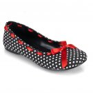 Daisy - Women's Flat Slipper Style Shoes with Polka Dot Design & Bow Accent