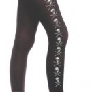 Skull and Crossbones Print Opaque Tights