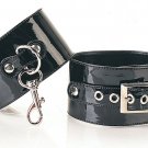 Black Buckled Ankle Cuff with Slide Clasps
