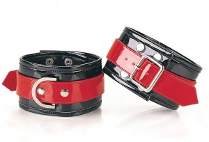 Black & Red Buckled Ankle Cuff