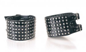 Black Studded Ankle Cuffs