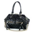 Lovemauch Multifunctional Vogue Diamond Black Leather Handbag