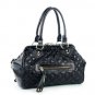 Lovemauch Multifunctional Vogue Diamond Black Leather Handbag