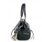 Lovemauch Multifunctional Vogue Diamond Black Leather Handbag