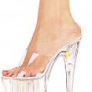 701 Lite Up 7 inch heel & light up 3 inch platform, single toe strap, soft suede foot bed.