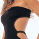8549 - Slinky dress, strapless, cut out side, 100% nylon, one size fits most.