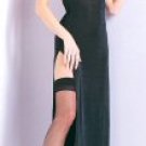 8739 - Lace up back, long side slit, semi-sheer. One size fits most, 88% nylon, 12% spandex.