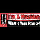 I'M A MUSICIAN WHAT'S YOUR EXCUSE BUMPER STICKER