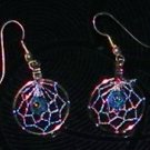 Dream Catcher Earrings Blue Violet Silver