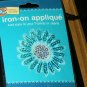Blue Flower Patch, Shiney Silver Sequins