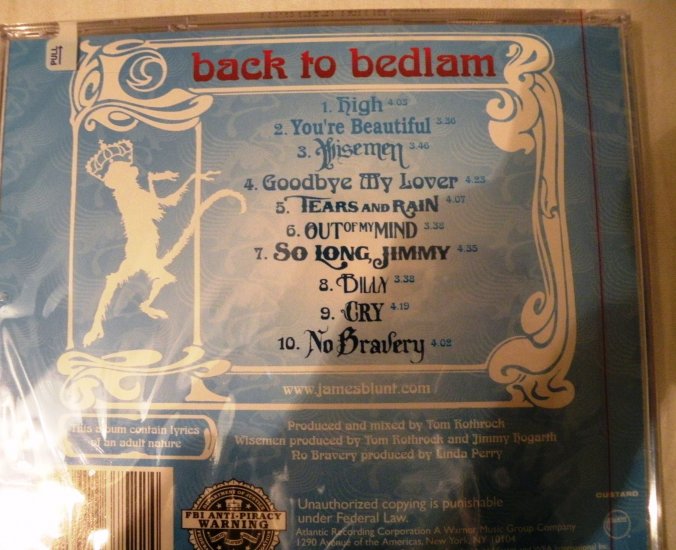 James Blunt Back to Bedlam CD (new in plastic)