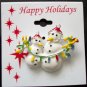 Pin/Brooch Snowmen Hanging Holiday Lights, X-mas, Christmas