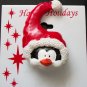 Pin/Brooch Holiday Penguin in a Santa Hat, X-mas, Christmas