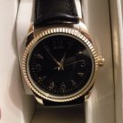 Womens Merona Black & Gold Watch Leather Band