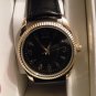 Womens Merona Black & Gold Watch Leather Band
