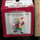 Fibre Craft miniature Clown Holding Tiny Red Umbrella