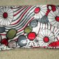 Retro Red & Black & Grey Flower/Stripe Long Scarf