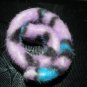 Leopard Print Furry Slap Bracelet, purple & blue