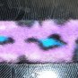 Leopard Print Furry Slap Bracelet, purple & blue