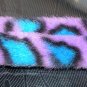 Leopard Print Furry Slap Bracelet, purple & blue