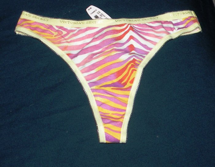 Victorias Secret Zebra Thong Panties X Small Candy Colors 7032