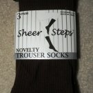 3 Pair Brown Trouser Socks, ribbed