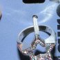 Size 8 Silver Ring: Star w/ Crystals (open/cut-out center)