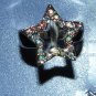 Size 8 Silver Ring: Star w/ Crystals (open/cut-out center)