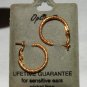 Earrings: Gold Tone Textured Mini Hoops, sensitive ears
