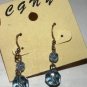 Light Blue Crystal Dangle Earrings, 1 inch
