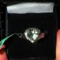 3.16 ctw Green Amethyst & Danburite Ring, Platinum over Sterling Silver, Size 8