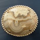 Vintage Botswana Agate Brooch