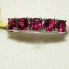 1.1 ctw Rubellite Ring, Size 7, Platinum over Sterlng Silver