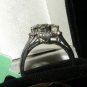 3.16 ctw Green Amethyst & Danburite Ring, Platinum over Sterling Silver, Size 8