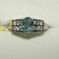 2.02 ctw Blue & White Zircon Ring, Size 8, Platinum over Sterling Silver