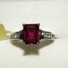 3.25 ctw Rhodolite Garnet & White Topaz Ring, Size 8, Platinum over Sterling Silver