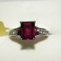 3.25 ctw Rhodolite Garnet & White Topaz Ring, Size 8, Platinum over Sterling Silver