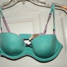 36B Blue & Purple Polka Dot Bra, Victoria's Secret, "victoria" label, New