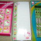 HELLO KITTY Garden Theme Stickers, Note Pad, Pencils